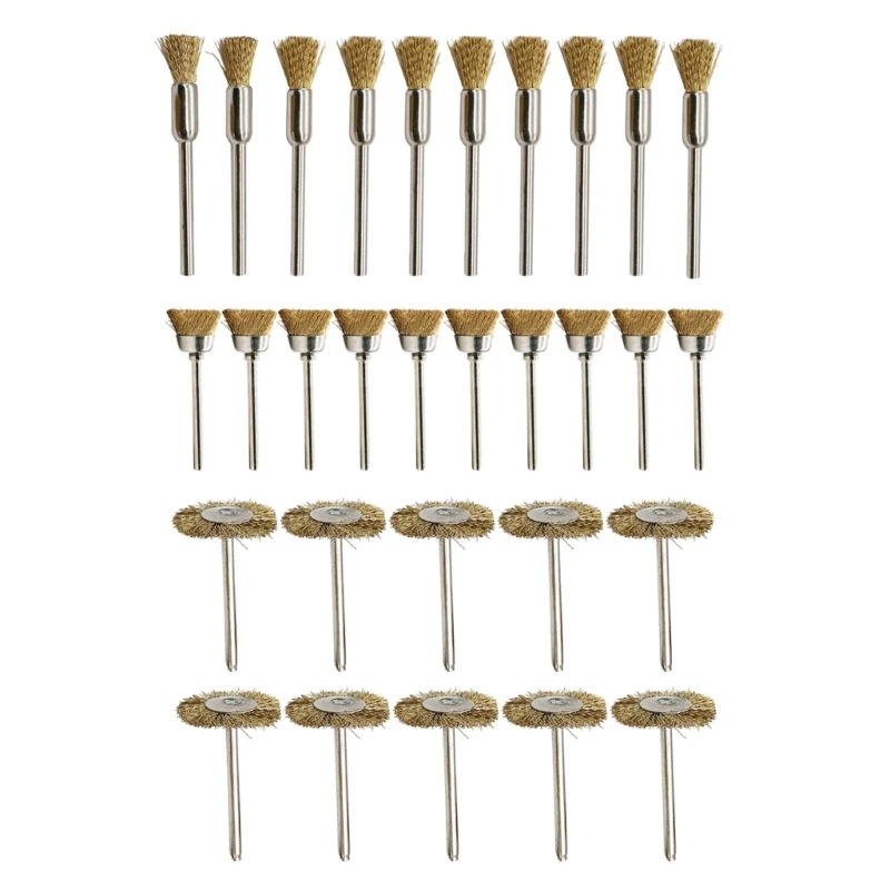 

Wire Brushes Set Remove Burrs Rust Dust Brush for Hand Drill 1/8"Shank Cleaner