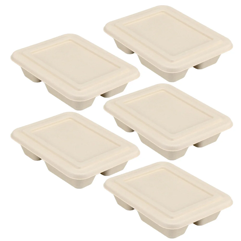 

5PCS Disposable Packing Boxes 800ML Takeout Box Food Containers for Home Kitchen
