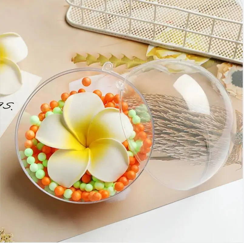 10 шт. шар 4/6/8 см прозрачные открытые пластиковые рождественские украшения