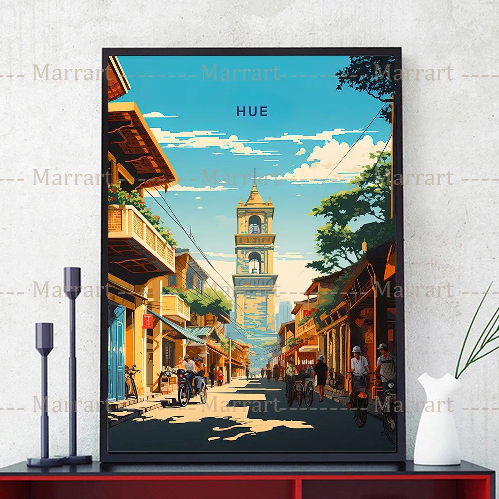 Плакаты для путешествий с оживленным бангкоком плакаты местного рынка Камбоджи