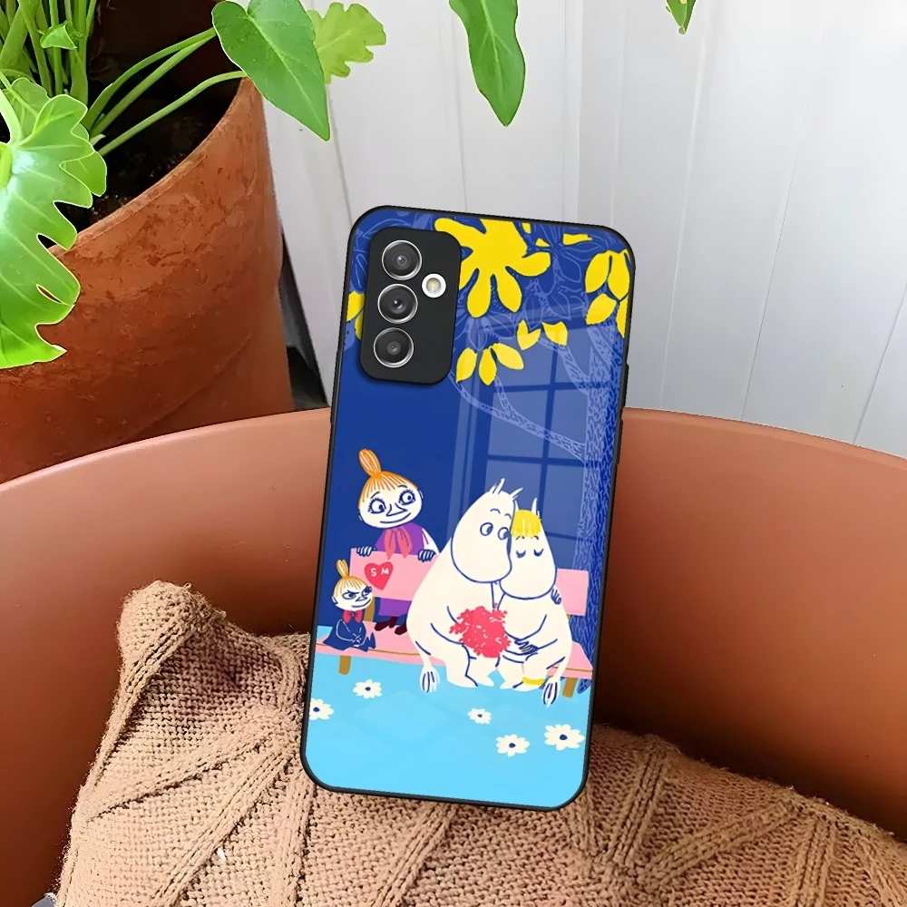 Чехол для телефона Anime M-Moomin-Hippo Samsung S24 S30 S21 S23 S20 S22 Fe S10 E S9 Note 20 10 Pro Ultra Plus стеклянная