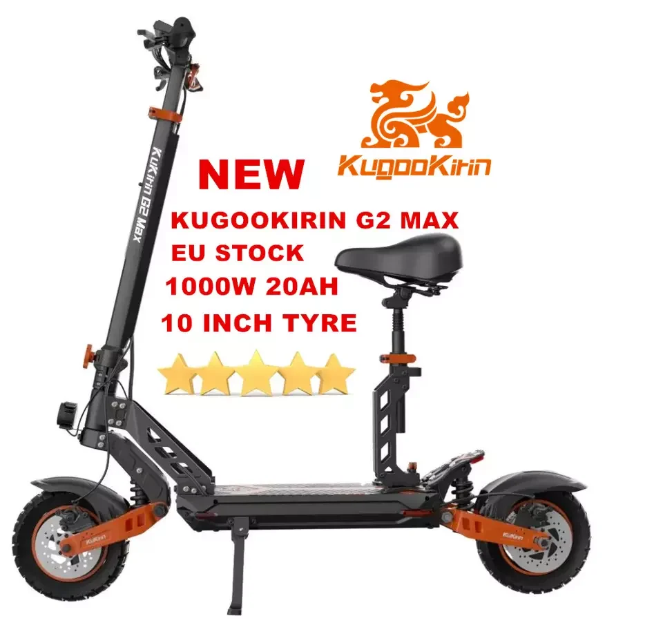 

NEW drop shipping KugooKirin G2 MAX 10Inch 48V15AH 1000W speed 60 Km/h Long range 80KM import electric scooters from china