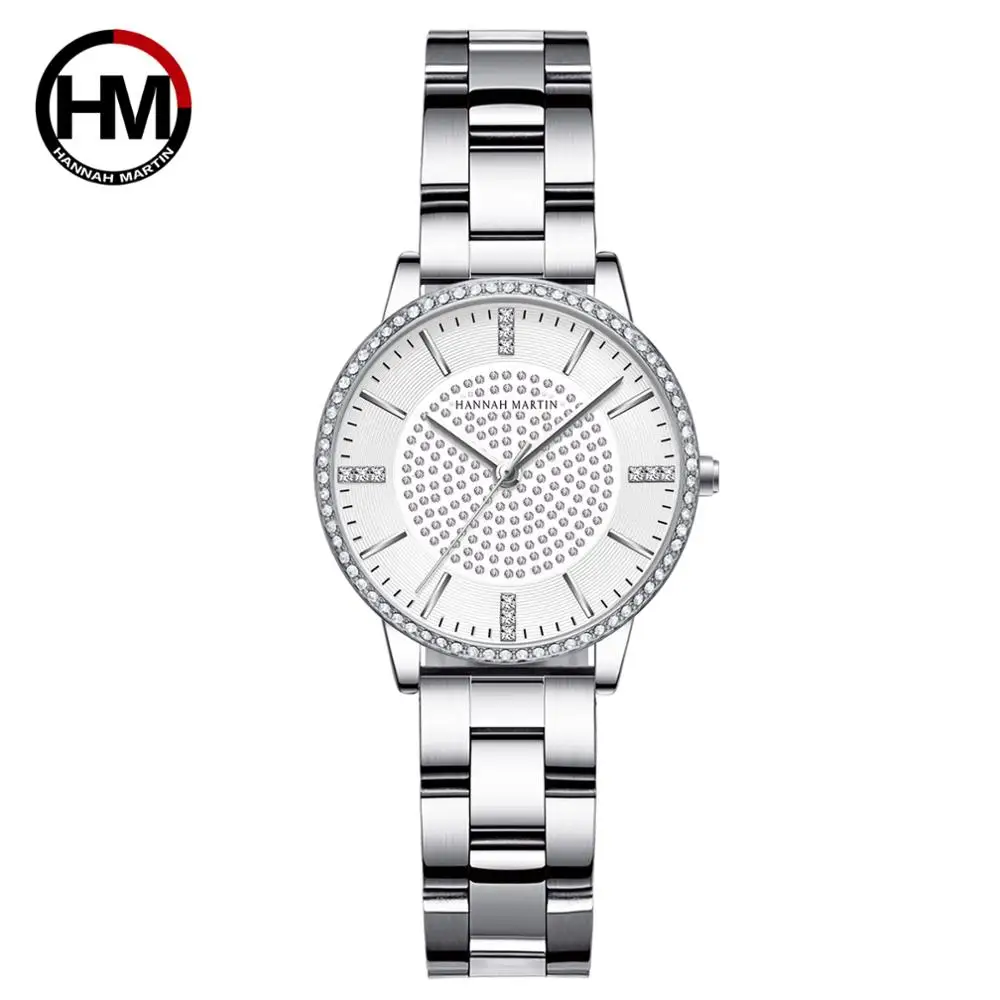 

Hot Sale Full Solid Stainless Steel Strap Japan Movement Rose Gold Diamonds Women Rhinestones Wristwatches Female Quartz Watch