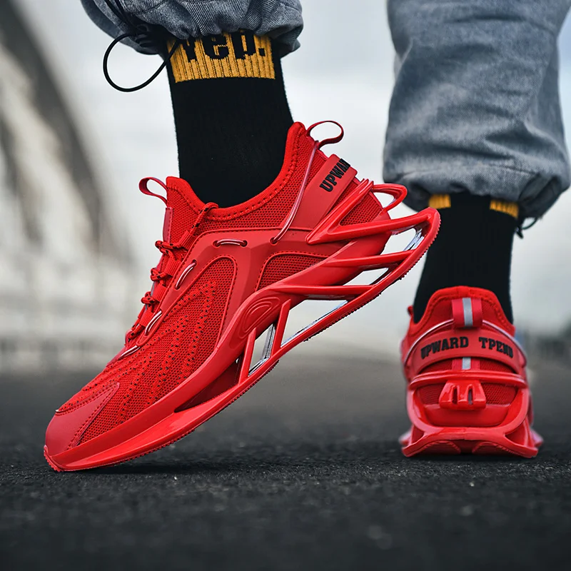 Men's Sneakers Men's Casual Men's Shoes Lattice Luxury Shoes Mesh Surface Breathable Shoes Fashionable Men's Running Shoes