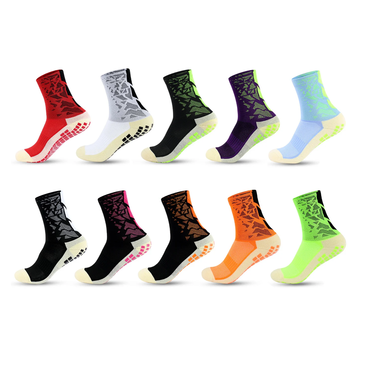 4 Pairs New Color Outdoor Men and Women Football Dispensing Socks Professional Athletic Non-slip Running Sports Socks for Men