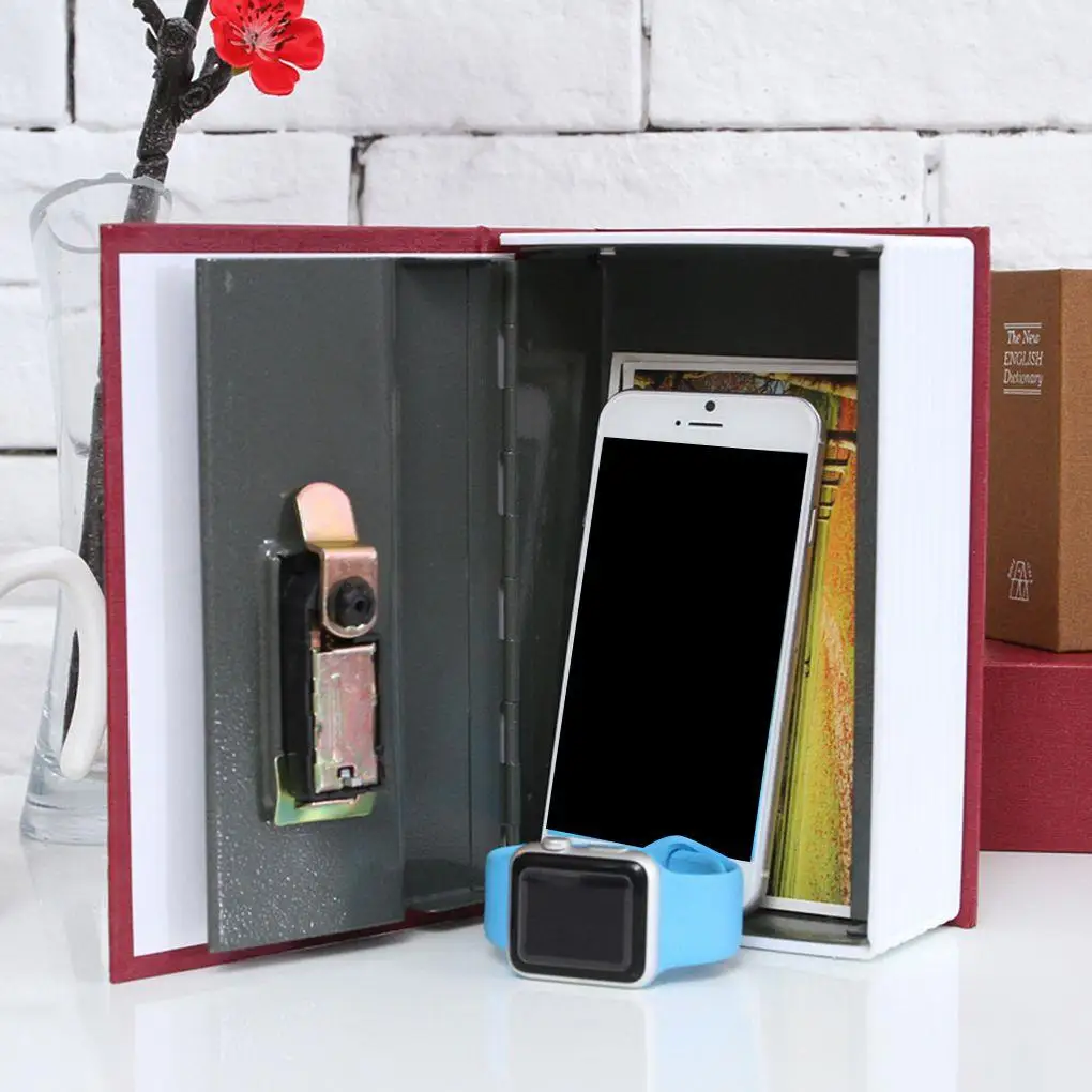 

Safe Box English Dictionary Style Stash Money Case Jelwery Credit Cards Safety Storage Box with Key