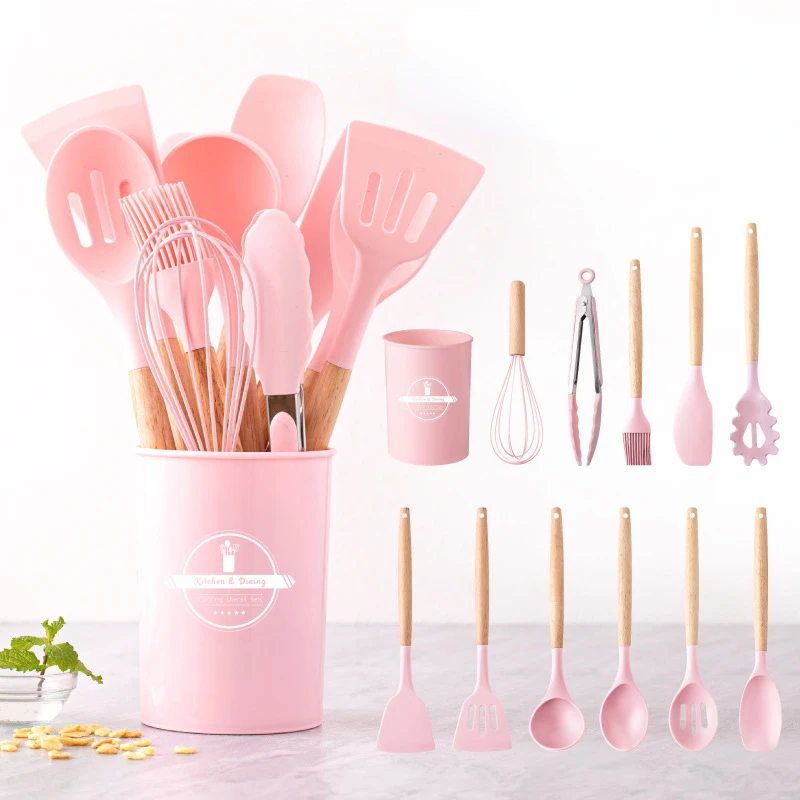 

Cooking Tools Set Non-Toxic Cooking Baking Kitchen Tools Paraphernalia Silicone Spula Scoop Scraper Brush Shovel Mixer Cart
