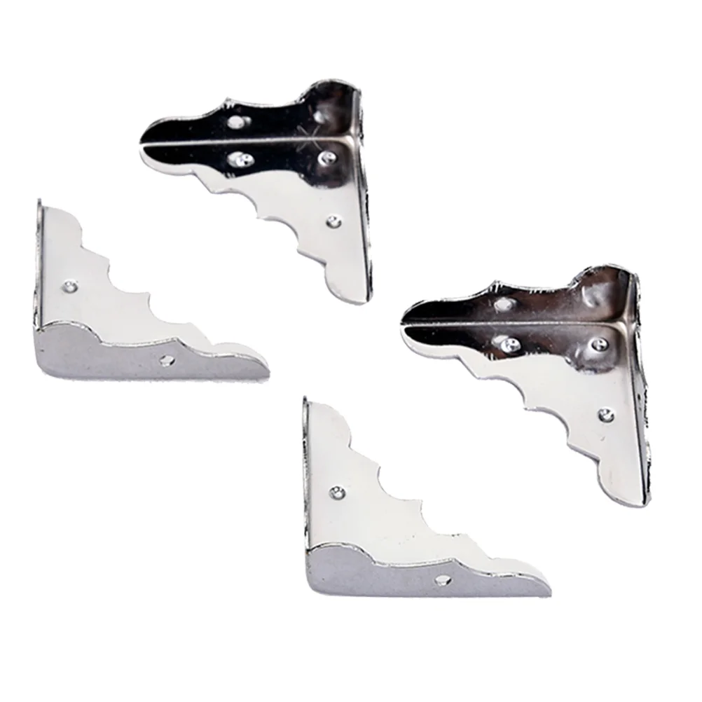 

4 PCS Replacement Metal Guitar Box Corner Protector Guitar Case Corner Decorative Protector Cover (Silver)