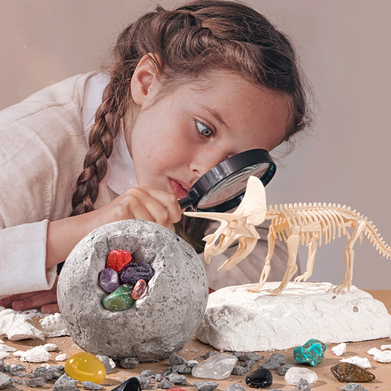 

Archaeological excavation toy planet gem dinosaur fossil girl ore treasure blind box handmade diy children boy