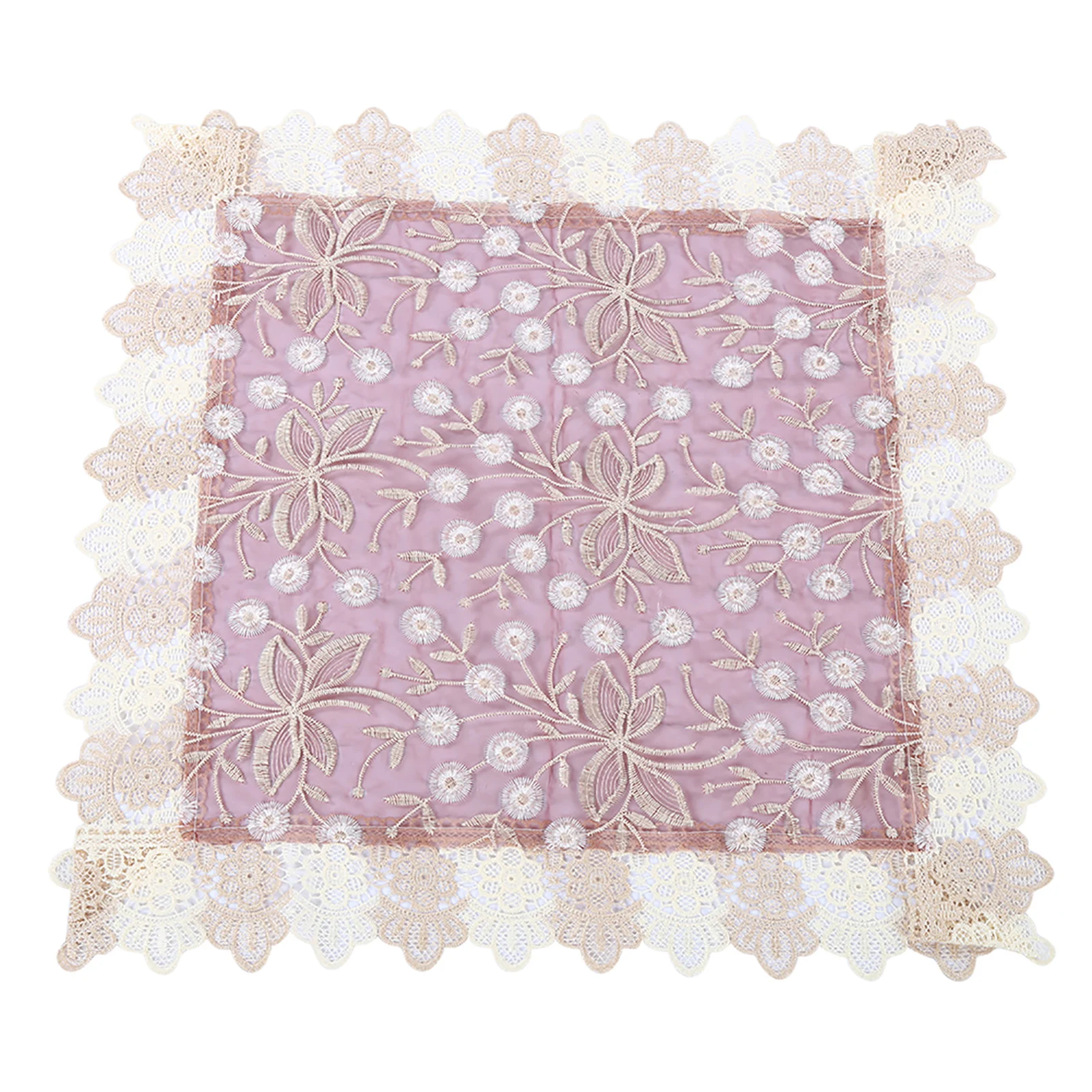 

European Style Round Table Cloth Polyester Table Cover with Lace-Side for Home Wedding Decoration(Red 150x200cm)