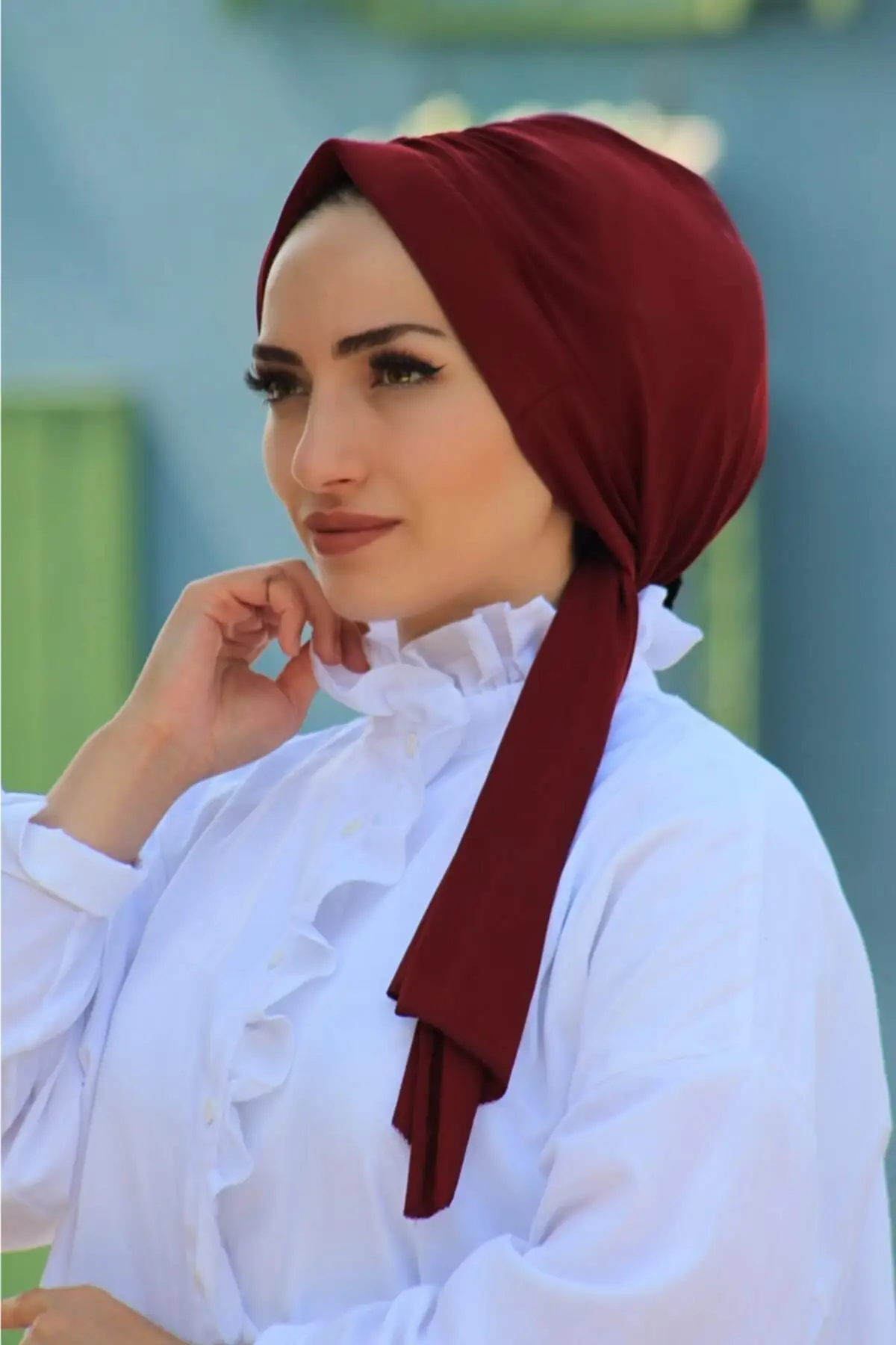 

Design Bone Burgundy Sandy Hijab Beach Clothing