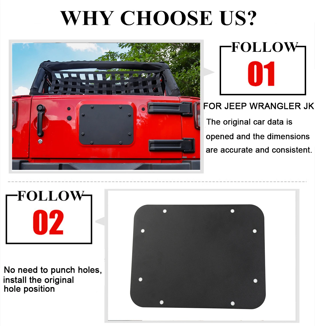 YOCTM Черная Выхлопная Крышка Задней Двери Из Алюминиевого Сплава Для Jeep Wrangler JK