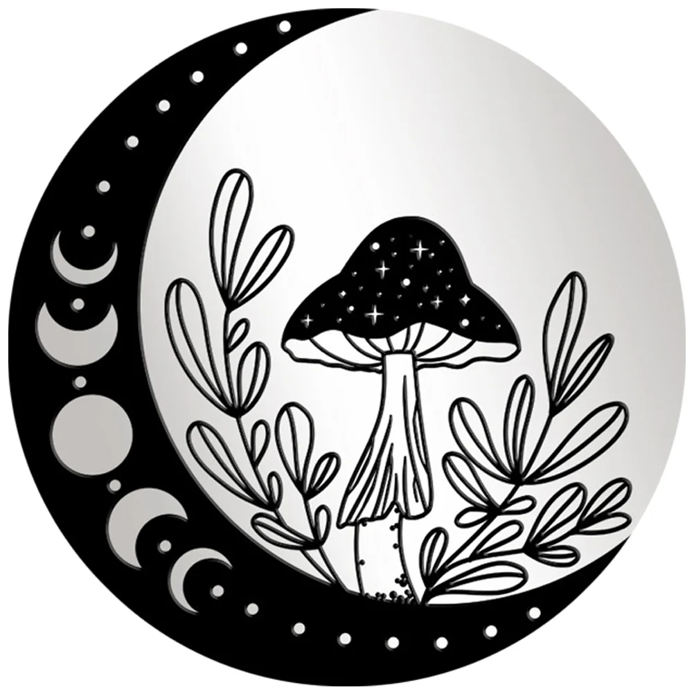 

Wall Moon Sticker Decal Decor Mirror Eid Ramadan Adhesive Phase Room Ornament Round S Children Stickers Mirrors Self Design Peel