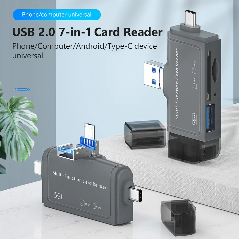 

Устройство для чтения SD-карт 7 в 1, USB 2,0, TF/Mirco SD