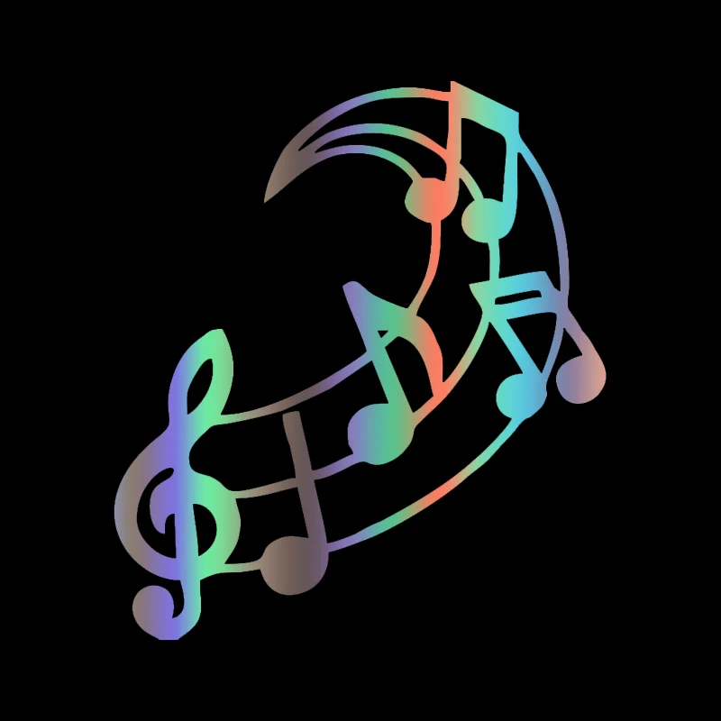 

LLY-2430 Creativity Music Notes Modeling Personality Stickers PVC Hot Selling Auto Window Bumper Waterproof Self-adhesive Decals