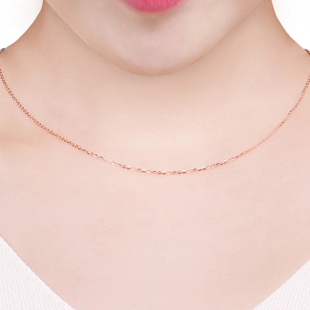 Аутентичное женское ожерелье из настоящего твердого розового золота 18 карат 1 5