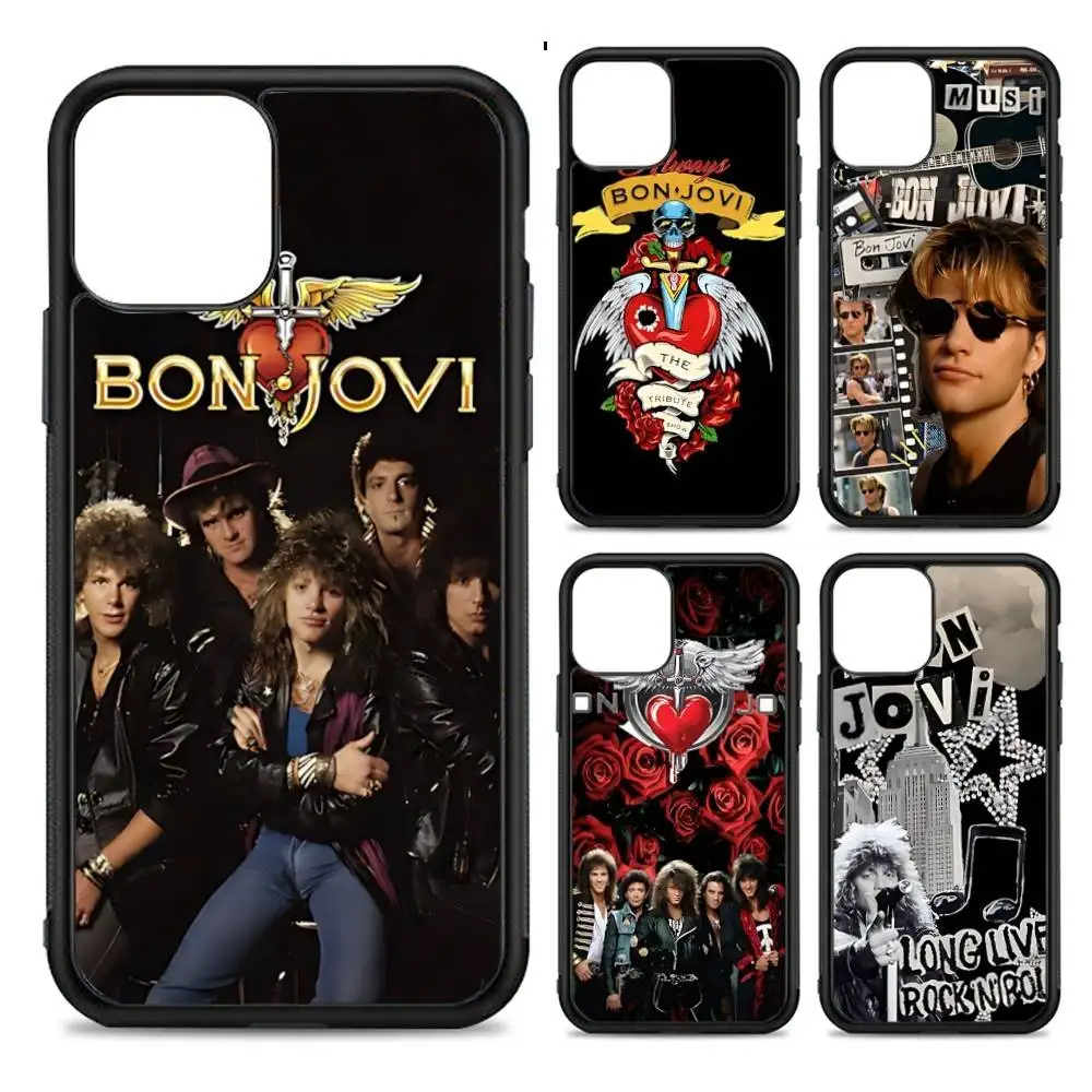 Фото Винтажный чехол для iPhone 17, 16, 15, 14, 13 Pro, 12, 11 Pro Max с изображением рок-группы B-Bon J-Jovi, жесткий PC+TPU, задняя крышка №5