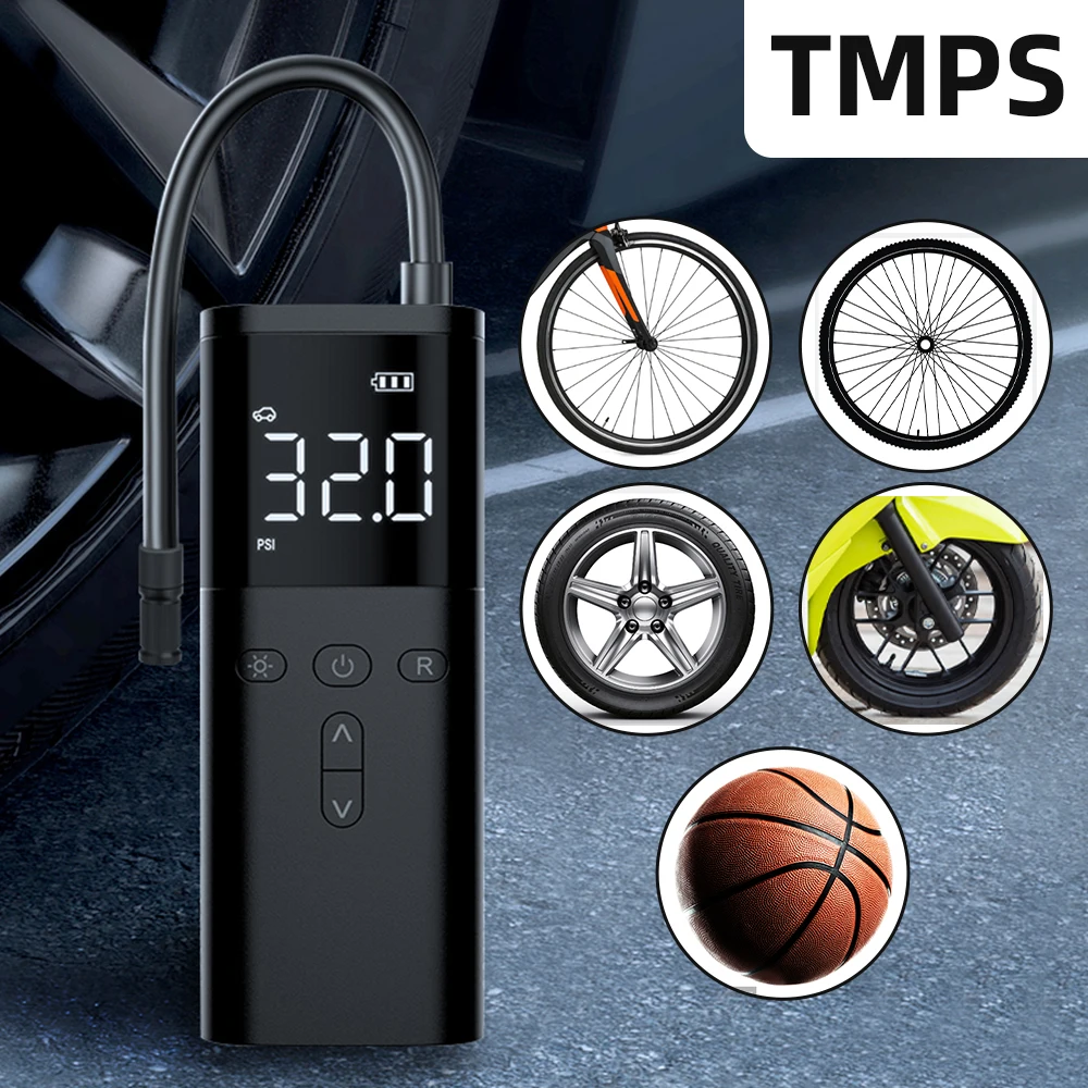 

Автомобильный насос для накачивания шин, портативный воздушный компрессор, электрический, с цифровым экраном, подходит для велосипедов и мотоциклов