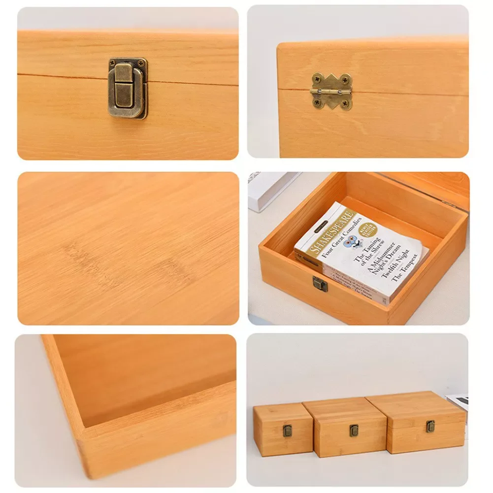 

NEW Case Wooden Storage Box Supplies Treasure Chest Wood Box Burr-Free Handmade Handcrafted Wooden Gift Boxes