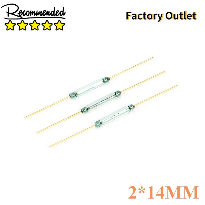 

100 pcs Switch Reed Switch 2x14mm Green Glass Normally Open Contact For Sensors 100% Original NO