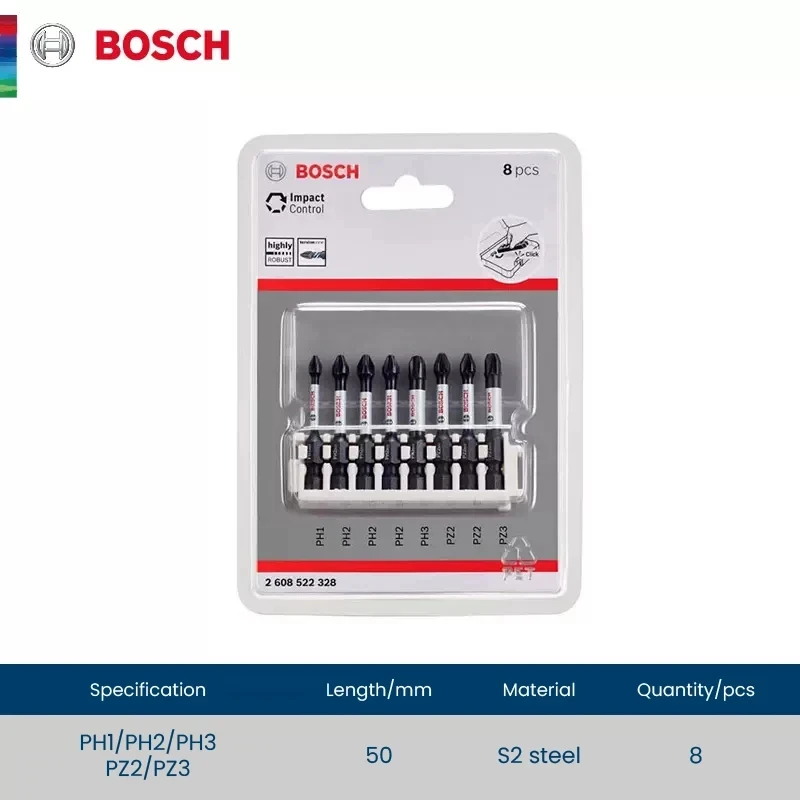 

Набор бит для отвертки Bosch Impact Control Ph1/2/3 Pz2/3