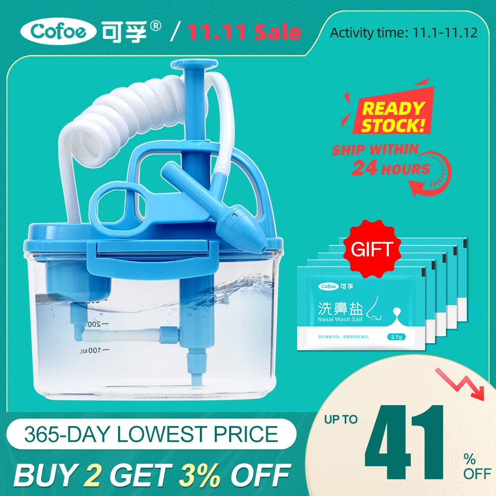 

Cofoe Manual Nasal Wash For Adults Children Nasal Cavity Cleaning Rhinitis Care Sinusitis Neti Pot Allergic Rhinitis Wash Device