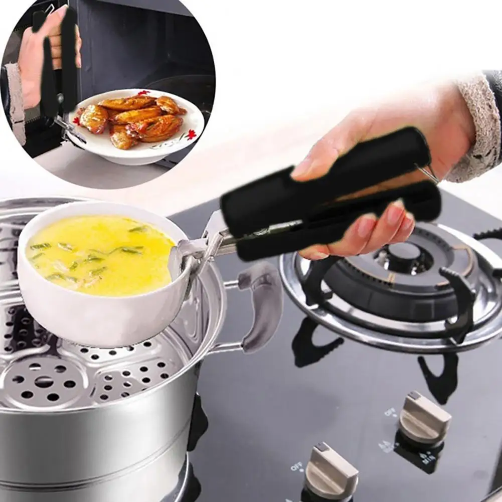 

Black Dish Plate Gripper Kitchen Tool Hot Dish Plate Clamp Anti-Rust Hot Dish Plate Clamp Bowl Clip