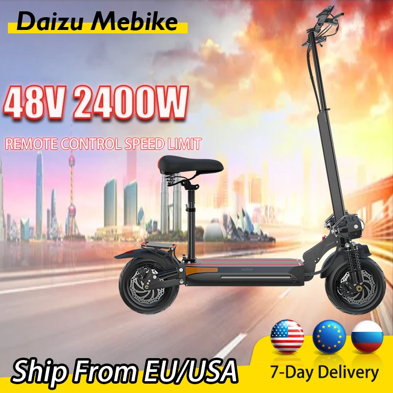 

48V 18AH Electric Scooter 2400W 70km/h High Speed EScooter Folding Electric Scooters Adults with Seat Dual Motor Remote Key