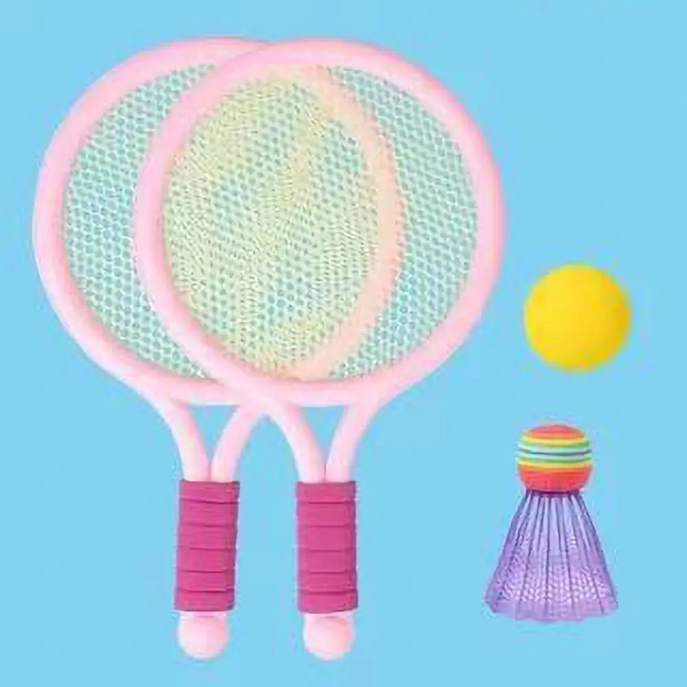 

1 Set Beach Tennis Kids Dual Shuttlecock BadmintonTennis Racket Ball Set Outdoor Sports Mini Badminton Racket For Children Beach