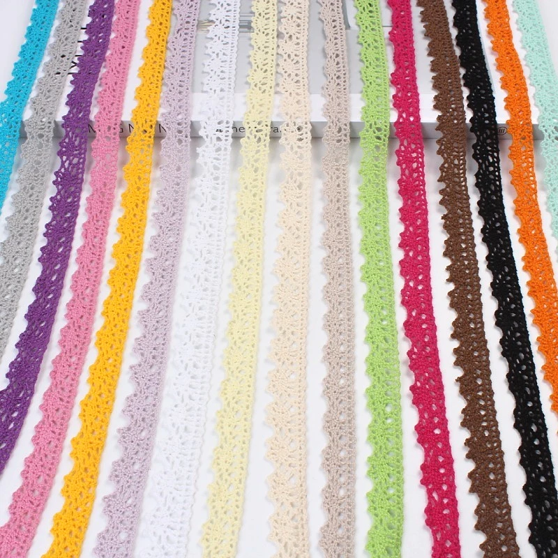 

5 ярдов/Лот, 1,3 см цвета, вязаные крючком хлопковые кружевные украшения для рукоделия, аксессуары, украшение для рукоделия, Подарочная цветоч...