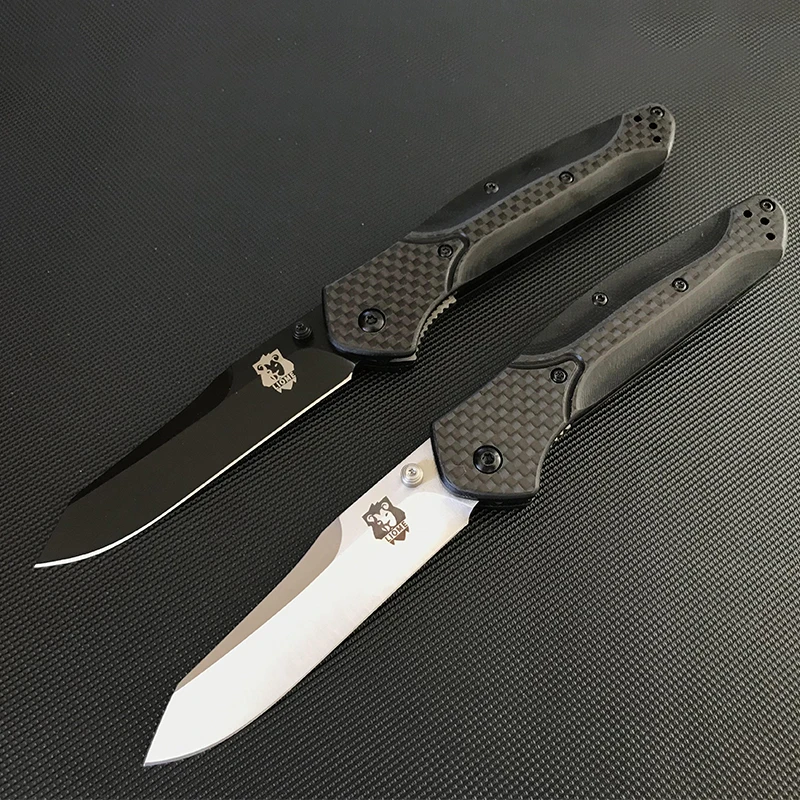 

Liome 940 Carbon Fiber Handle Folding Knife 440C Blade Outdoor Camping Tactical Safety Defense Pocket Military Knives EDC Tool