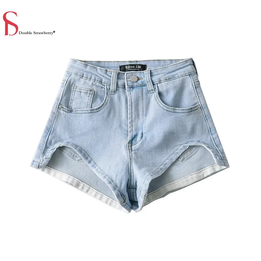 

Джинсовые шорты с завышенной талией INS, облегающие длинные штаны из денима для шоу, тонкие популярные брюки из денима, на лето