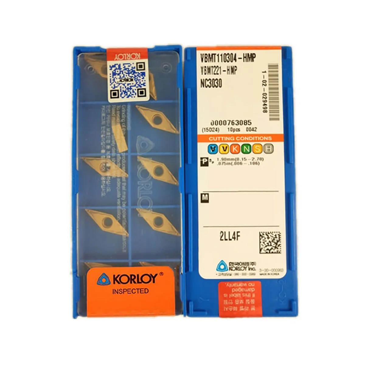 

KORLOY 100% Original VBMT VBMT11 VBMT16 VBMT160404 VBMT160408 VBMT110304 HMP NC3030 Medium-Finishing Carbide Turning Inserts