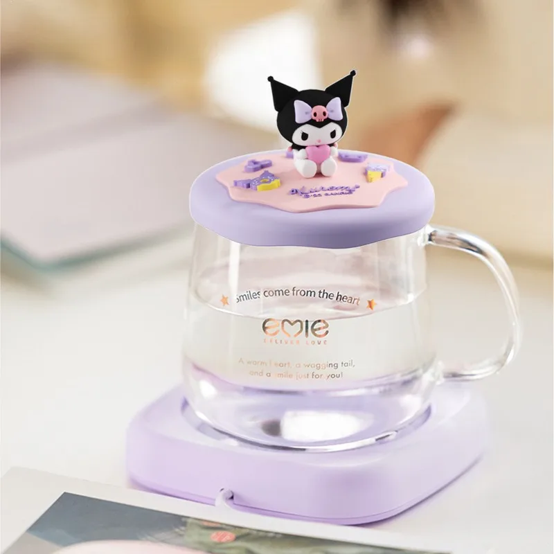 

Набор Каваий Sanrio Kuromi с постоянной температурой и подогревом, мультяшный милый практичный зимний домашний коврик с чашкой 55 ℃