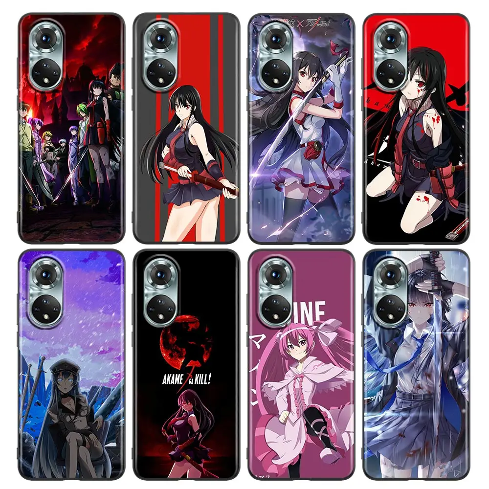

Akame Ga Kill Anime Phone Case For Honor X8 60 8X 9X 50 30i 21i 20 9A Play Nova 8i 9 SE Y60 Magic4 Pro Lite Black Soft TPU Cover