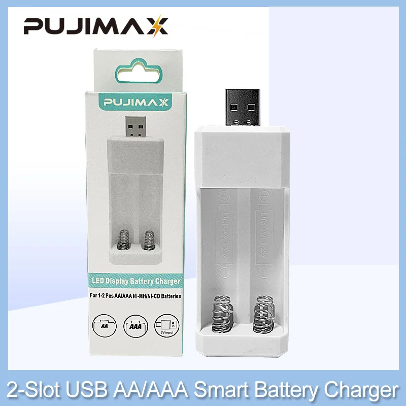 

Универсальное USB-зарядное устройство PUJIMAX с 2/3/4 слотами, многофункциональное зарядное устройство для 1,2 в AA/AAA NiMH перезаряжаемых батарей, инс...