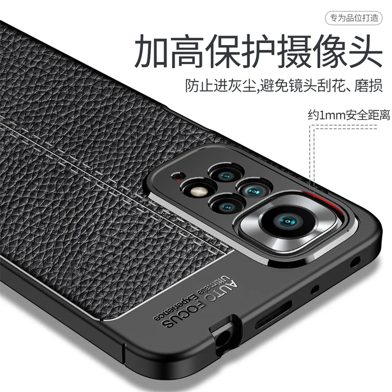 For Xiaomi Redmi Note 11 Pro Case For Redmi Note 11 Pro Cover Capas Bumper TPU Soft Leather For Fundas Redmi Note 11 Pro Cover