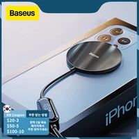 Baseus 15W Magnetic Wireless Charger For iPhone iPhone Desktop Wireless Charging LED Display Phone Wireless Charger Pad