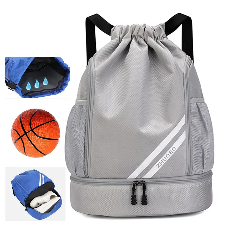 

Gym Bags For Men's Sport Bolsas Swimming Drawstring Basketball Shoe Pocket Waterproof Luggage Shoulder Backpack Travel Female