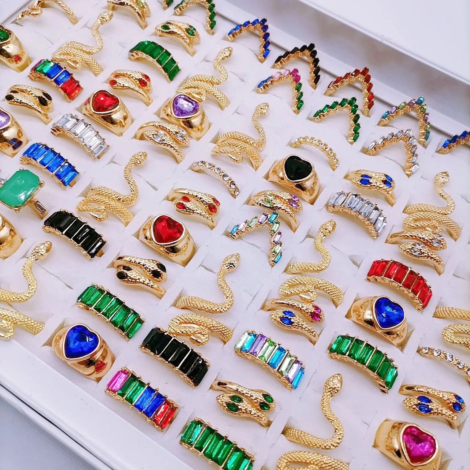

10pcs Rings for Women New Vintage Snake Bohemian High Quality Accessories Jewelry Ring Party Love Luxury Wedding Gifts Wholesale