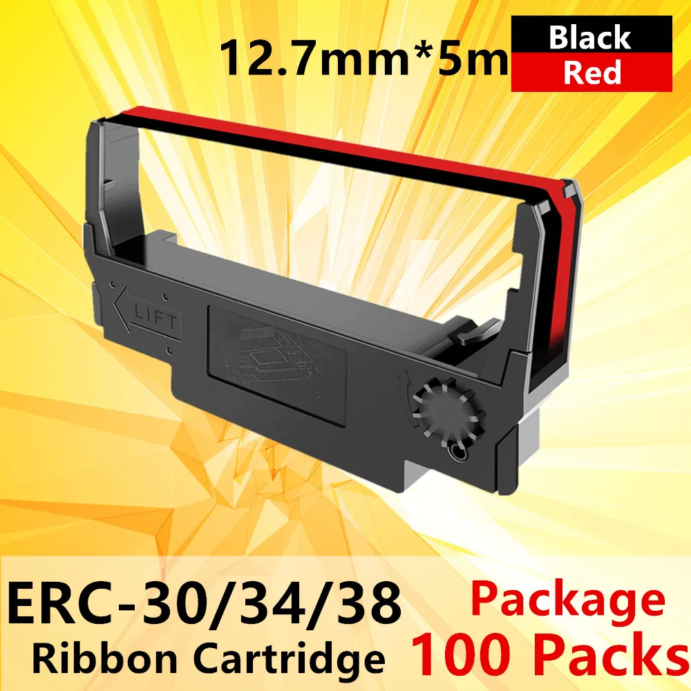 50~100PK Compatible Ribbon Replacement for Epson ERC38BR Cash Register Ribbon Black/Red EPS ERC38BR ERC34 ERC38 ERC34BR ERC38BR