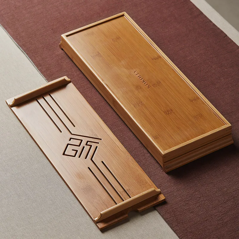 Фото Gong Fu Valet, небольшой поднос для чая, роскошный китайский поднос для чая, водопоглощающий Vassoi Da Portata, бамбуковые кухонные аксессуары YY50TT №2