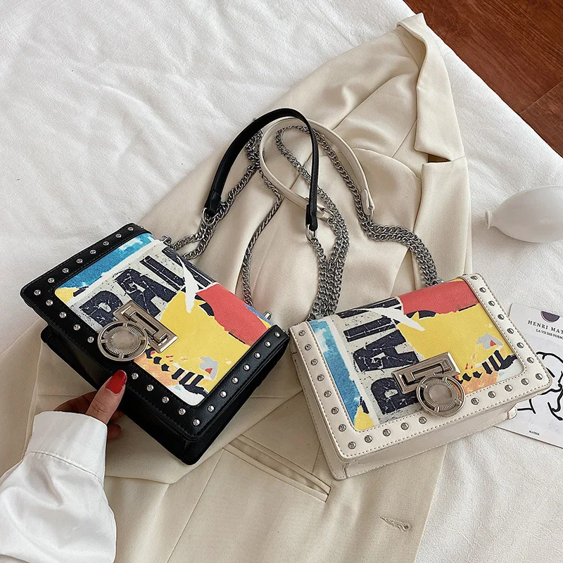 

Женская квадратная сумка на одно плечо, из ПУ кожи