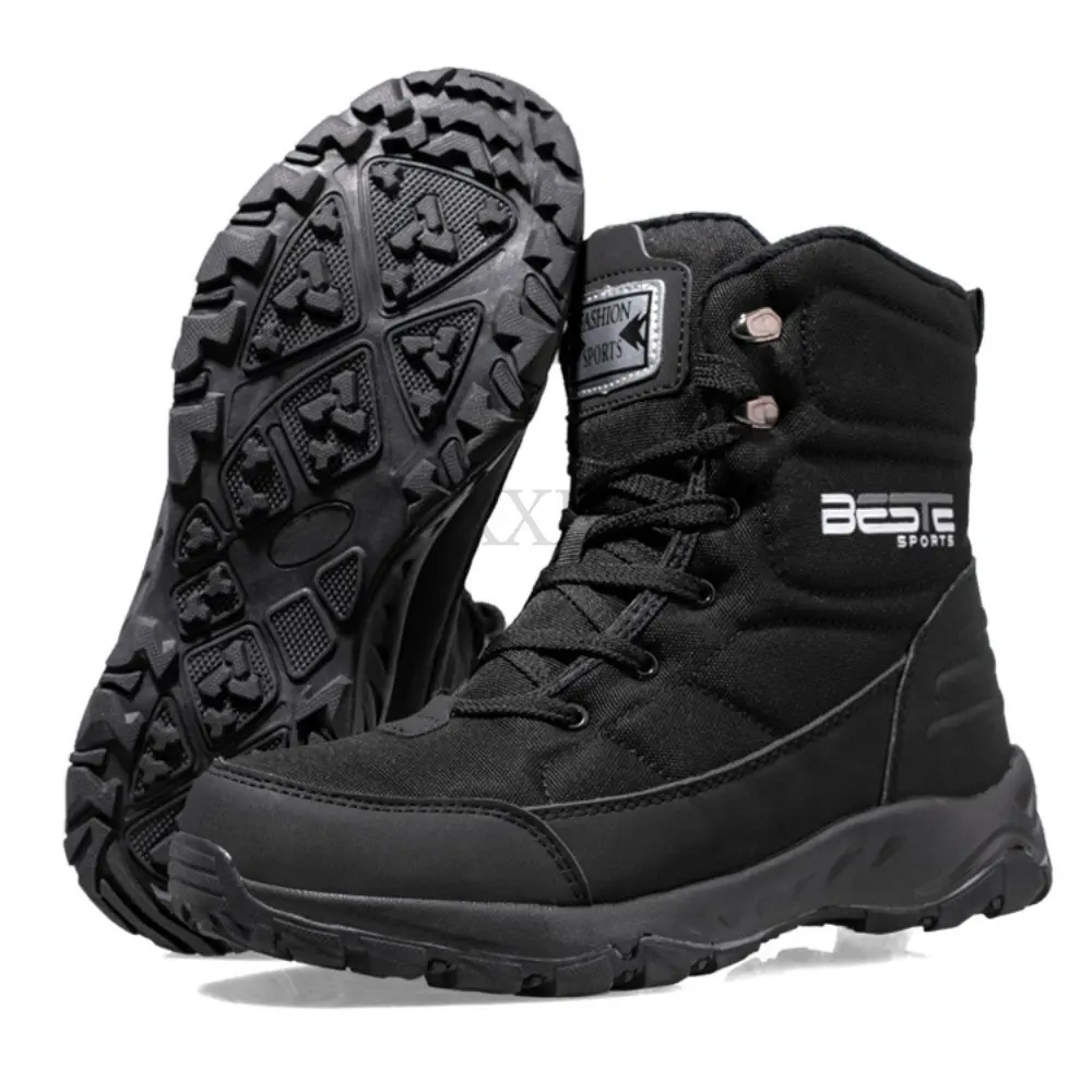 

New Outdoor Men Boots Winter Snow Boots For Men Shoes Thick Plush Waterproof Slip-Resistant Keep Warm Cotton Shoes Plus Size 46