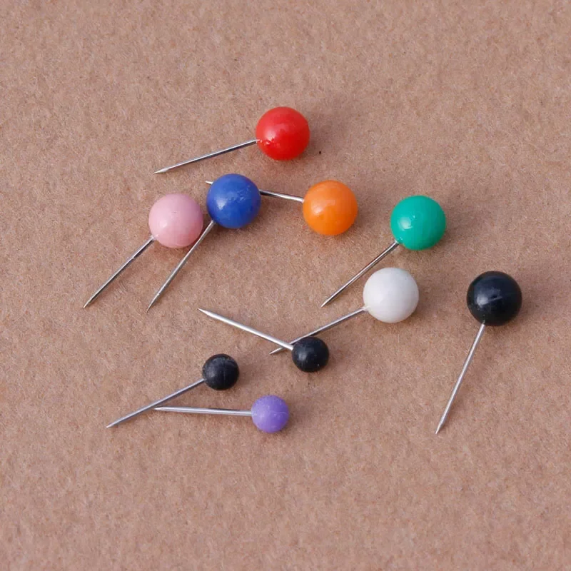 

50pcs/Set New Office Thumbtacks Push Pins Metal Pin Office&School Supplies Cork Wall Nails Photo Wall Studs