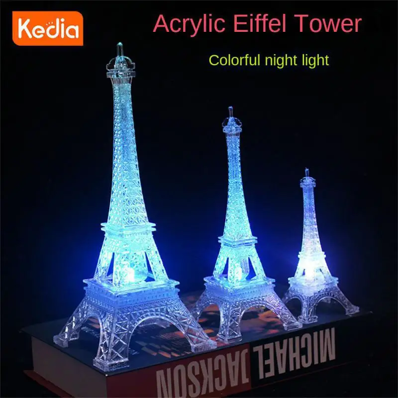 

Iron Tower Ornament Baby Birthday Gift Stand Flash Toys Bedroom Decoration Nightlight Gadget New Lighting Lamps Luminous Desktop