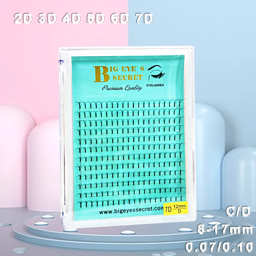 

Готовые объемные ресницы BIG EYE'S SECRET 2D/3D/4D/5D/6D/7D, натуральные ресницы с длинным стержнем, русский стандарт, все размеры