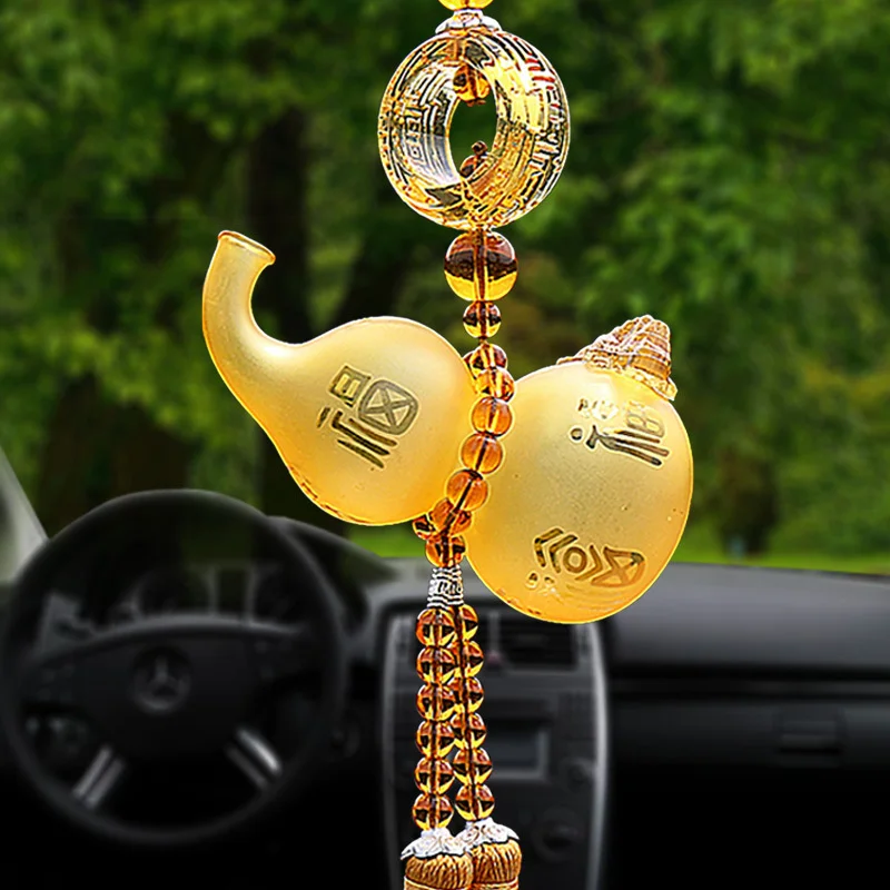 

Coloured glaze ring, brave scent, fragrance and peace insurance company, gift car pendant, gourd.