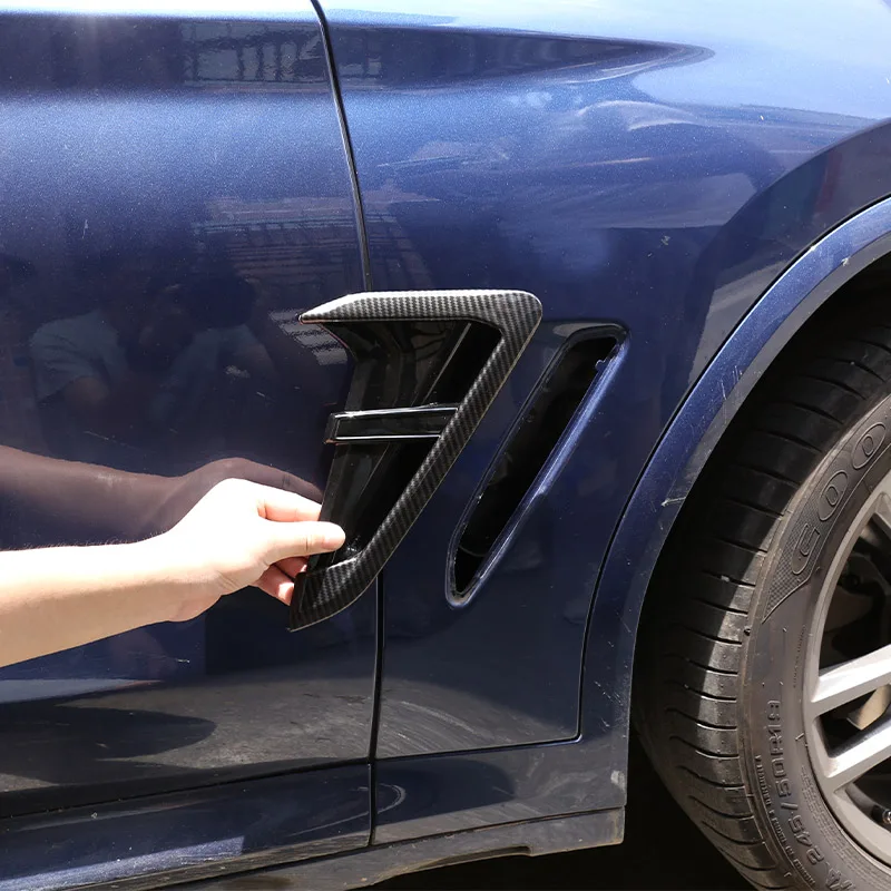 

ABS Carbon Fiber Car Shark Gills Side Fender Vent Decoration Stickers For BMW X3 X4 G01 G02 2018-2022 Car Accessories