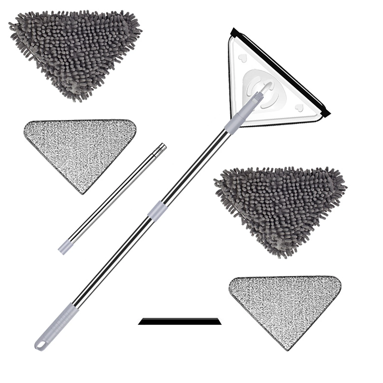 

Triangular Mop Mini Triangle Deep Cleaning Mop with Long Handle 360 Degree Rotatable Adjustable Triangle Window Cleaner Mops Dus